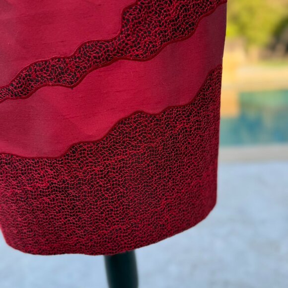 Stunning in Red!! Size 10 2 Piece Shimmery Kay Unger Suit-Skirt Set - Picture 4 of 6